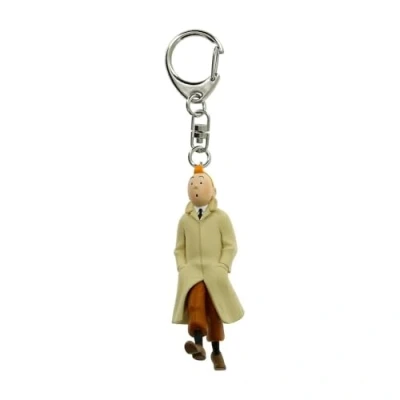 Afbeelding van Kuifje figuur in regenjas sleutelhanger 5,5 cm