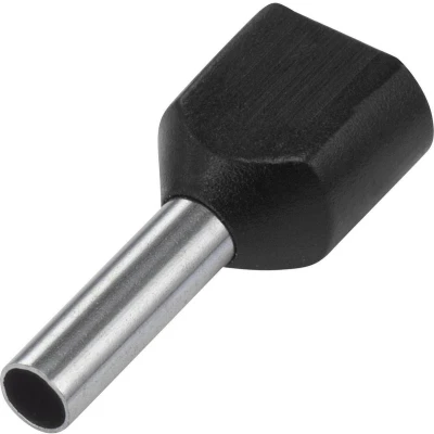 Afbeelding van TRU COMPONENTS 1091322 Dubbele adereindhulzen 6 mm² Deels geïsoleerd Zwart 100 stuk(s)