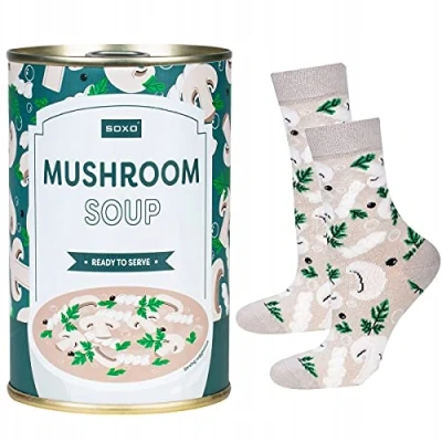 Afbeelding van soxo Damessokken, katoen, cadeau voor heren en meisjes, 2 maten, 1 3 paar, Mushroom Soup