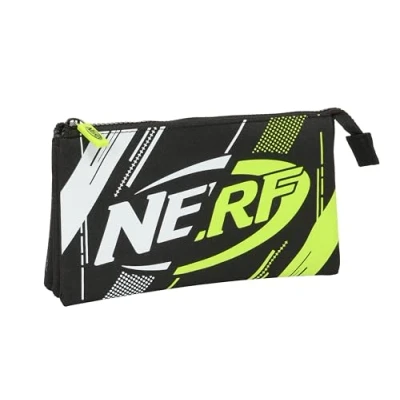 Afbeelding van Pennenetui met 3 vakken Nerf Get ready Zwart 22 x 12 cm