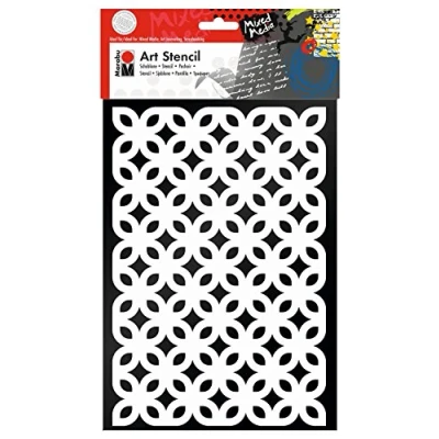 Image de Marabu motivschablone ? stencil art format a4 motif fleurs rétro 028500004