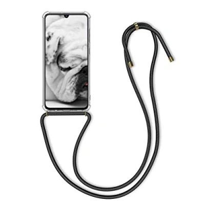 Afbeelding van kwmobile telefoonhoesje geschikt voor Samsung Galaxy A70 Hoesje met telefoonkoord Back cover in transparant / zwart