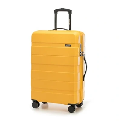 Image de WITTCHEN COMODO Line Valise de taille moyenne Rigide Légere Trolley en ABS Valises Soute à 4 roulettes Serrure TSA Jaune