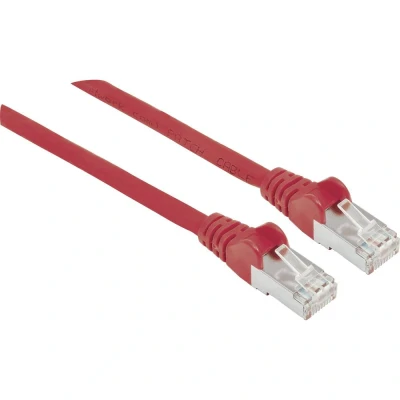 Afbeelding van Intellinet 319133 RJ45 Netwerkkabel, patchkabel CAT 6A S/FTP 7.50 m Rood Folie afscherming, Afscherming gevlochten, Halogeenvrij 1 stuk(s)