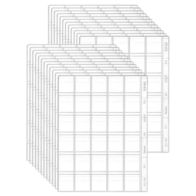 Afbeelding van QWORK® 24 stuks muntverzamelbladen, 720 muntzakken, zakformaat 35 x mm, universele pagina met 9 gaten voor muntenalbum, 30