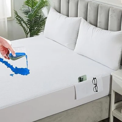 Afbeelding van Waterdichte Matrasbeschermer 160x200cm Hoogte 30cm Hypoallergeen Hoeslaken, Zeer Ademend, Krimpvrij, Nieuwe Generatie: Bescherming tegen mijten en bacteriën