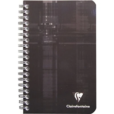 Afbeelding van Clairefontaine 68600C notitieboek, spiraalbinding, 11 x 17 cm, 180 pagina&#039;s, effen, wit, papier, 90 g, envelop met gelamineerde kaart, willekeurige kleur