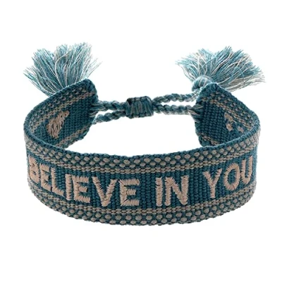 Afbeelding van Engelsrufer Armband ERB GOODVIBES BIY believe in you, 15,5 cm, katoen, 15.5 centimeters, katoen