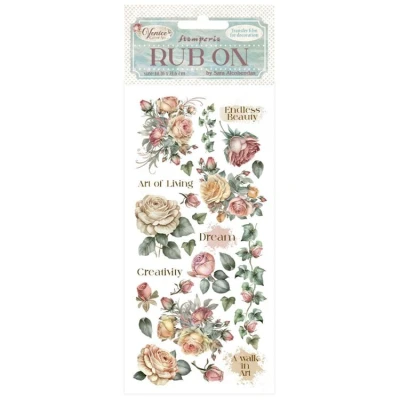 Afbeelding van Stamperia Venice City of Art Rub On 4x8,5 Inch Roses (DFLRB166)
