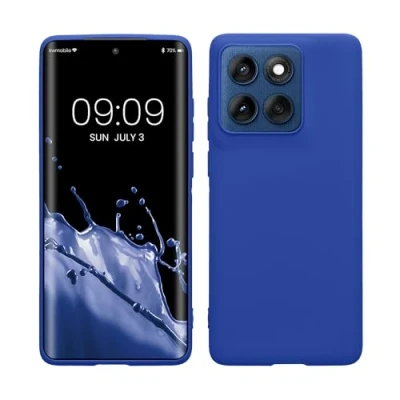 Afbeelding van kwmobile telefoonhoesje geschikt voor Motorola Edge 60 Hoesje smartphone Back cover in Baltisch blauw