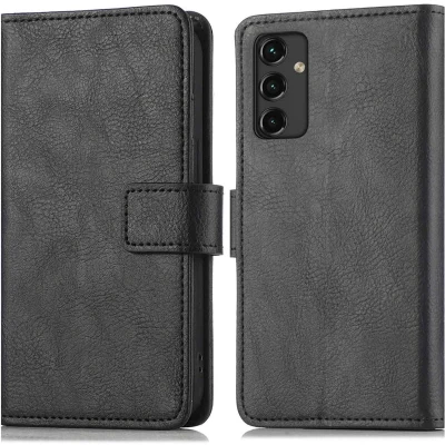 Afbeelding van iMoshion Hoesje Geschikt voor Samsung Galaxy A14 (5G) / (4G) Met Pasjeshouder Luxe Bookcase Zwart