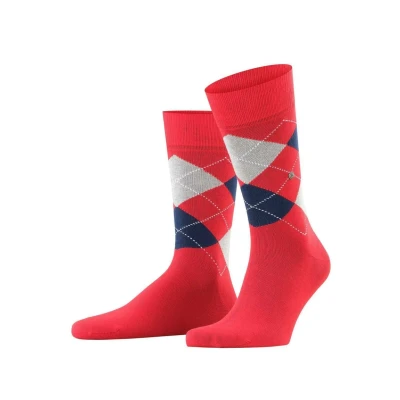 Afbeelding van Burlington KING Onesize Sokken, Heren, Maat: 41 46, Rot/blau/grau