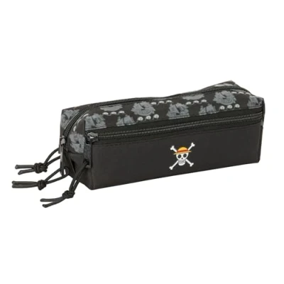 Afbeelding van Safta One Piece Pirates Drievoudig klein etui, kinderetui, ideaal voor schoolgaande kinderen, comfortabel en veelzijdig, kwaliteit sterkte, 22 x 6 8,5 cm, zwart, M, casual, zwart., informeel