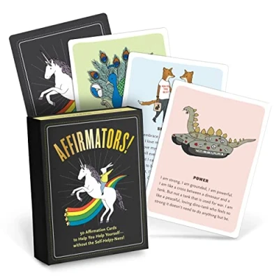 Afbeelding van Knock Affirmators! Origineel: 50 bevestiging kaarten van Deck Affirmators Original om u te helpen zonder zelfhulp (50 kaarten), 9,5 x 12,7 cm