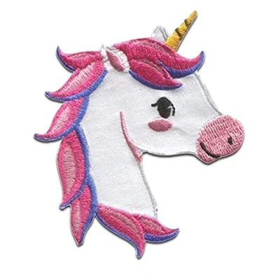 Afbeelding van Unicorns eenhoorn hoofd Patch om op te strijken applicaties, Grootte: 6,5 x 8,2 cm