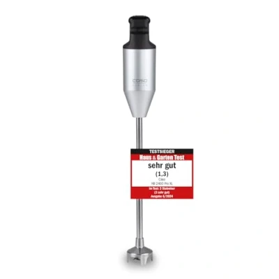 Afbeelding van CASO HB 2400 Pro XL staafmixer met accessoires, krachtige voor mengen, kloppen, pureren, hakken, extra lange roestvrijstalen staaf (29 cm), krachtig 24.000