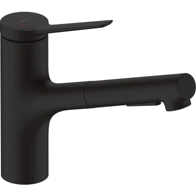 Afbeelding van hansgrohe Zesis M33 ééngreeps keukenmengkraan 150 uittrekbare vuistdouche 2jet mat zwart