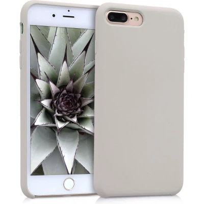 Afbeelding van kwmobile telefoonhoesje geschikt voor Apple iPhone 7 Plus / 8 Hoesje met siliconen coating Smartphone case in beige