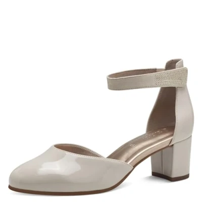 Afbeelding van Jana Klassieke pumps, Dames, Maat: 37, Beige patent Textiel/ synthetisch