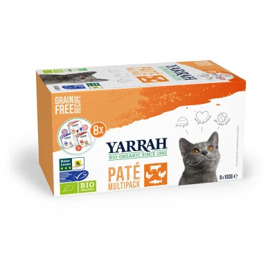 Afbeelding van Yarrah Organic Kat Multipack Pate Zalm / Kalkoen Rund 8X100 GR