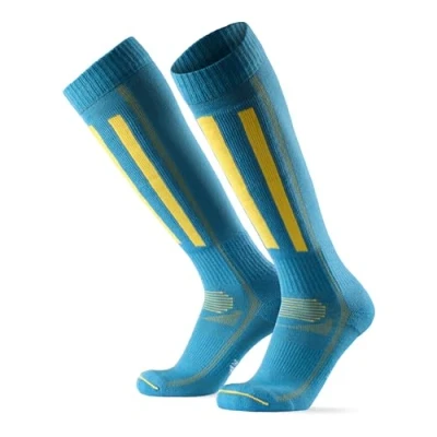 Afbeelding van DANISH ENDURANCE Skisokken van Merino Wol Blauw/ Neongeel 43 47