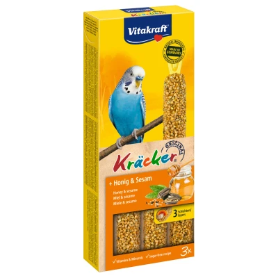 Afbeelding van Vitakraft Parkiet Kracker 3 stuks Vogelsnack Honing