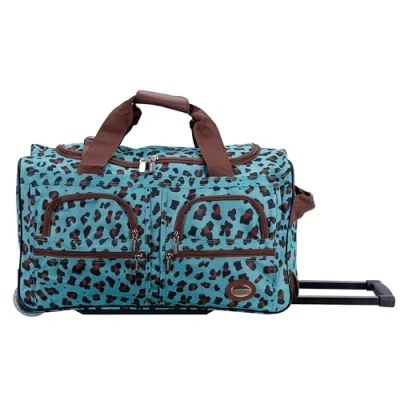 Afbeelding van Rockland Melbourne Uittrekbare hardcase koffer met zwenkwielen, Blauwe luipaard, zwenkwielen