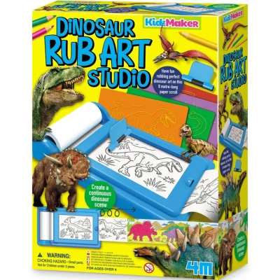 Afbeelding van 4M kidzmaker tekenset dinosaurus rub art