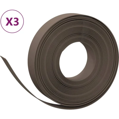 Afbeelding van vidaXL Tuinranden 3 st 10 m cm polyetheen bruin