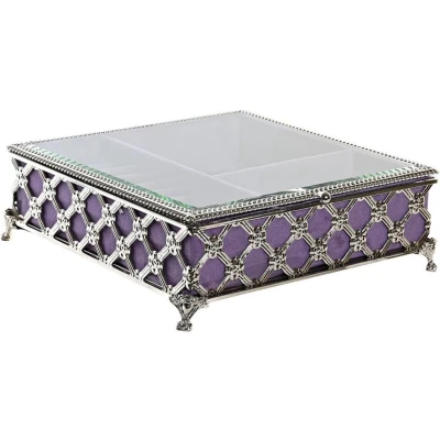 Afbeelding van Doos Juwelenkistje DKD Home Decor Kristal Metaal (22 x 22 7 cm)