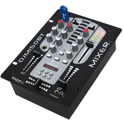 Afbeelding van Ibiza DJM150USB BT DJ mixer met bluetooth en USB