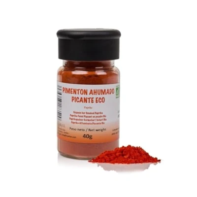 Afbeelding van FRISAFRAN Biologische Pikante Gerookte Paprika 40g Sterk Gemalen Sterke Hete geen additieven Natuurlijke