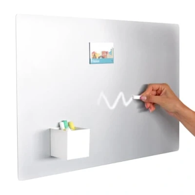 Afbeelding van KalaMitica Magnetisch krijtbord van staal, afmeting 56x38x0.12cm, kleur: zilver
