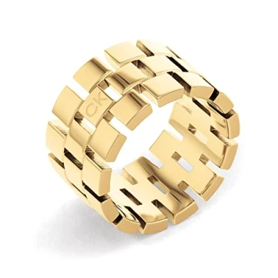 Afbeelding van Calvin Klein Polished Chain LINK Ring goldcoloured, Dames, Maat: 56, Gold coloured