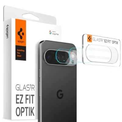 Afbeelding van Spigen Glas.tR EZ Fit Optik camerabescherming voor Google Pixel 10 Pro, 2 stuks, eenvoudige installatie, krasbestendig, helder, hardheid 9H