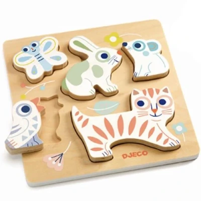 Afbeelding van Djeco reliëfpuzzel babyanimali 5st