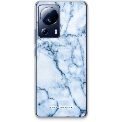 Afbeelding van Case Company® hoesje geschikt voor Xiaomi 13 Lite Blauw marmer Soft Cover Telefoonhoesje Bescherming aan alle Kanten en Schermrand