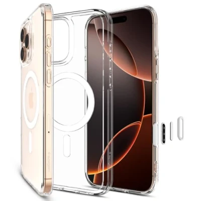 Image de Spigen Ultra Hybrid T MagFit Coque de protection pour téléphone portable contrôle la caméra compatibilité avec MagSafe polycarbonate (PC), polyuréthanne thermoplastique (TPU) blanc Apple iPhone 16 Pro