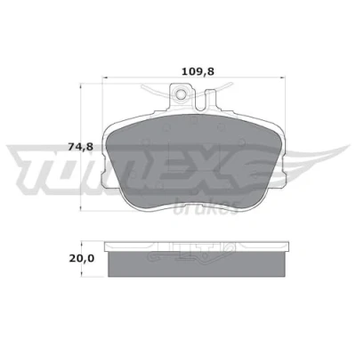 Afbeelding van TOMEX brakes TX 11 46 Remblokkenset Vooras Geschikt voor slijtage waarschuwingscontact MERCEDES BENZ: C Class Saloon, T modell