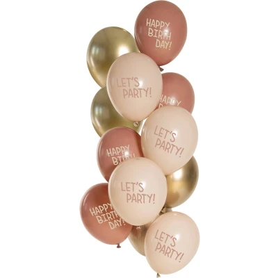 Afbeelding van Ballonnen Set Golden Blossom 33cm 12 stuks
