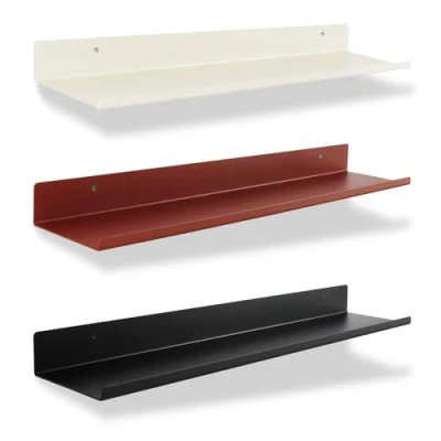 Afbeelding van Natural Goods Berlin 1 x Sheet wandplank, zwevend rek van roestvrij metaal, 60 12 cm, rood, modern wandrek voor badkamer, keuken of woonkamer, smalle plank