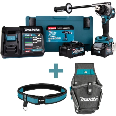 Afbeelding van Makita DF001GM201 40V Li Ion accu schroef /boormachine set (2x 4,0Ah) in Mbox 115Nm koolborstelloos