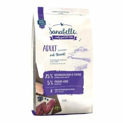 Afbeelding van Sanabelle Adult met Struisvogel Kattenvoer Dubbelpak: 4 kg (2 x 2 kg)
