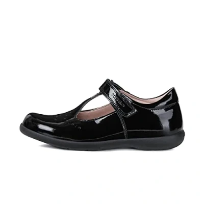 Afbeelding van Geox J Naimara Ballerina&#039;s met enkelbandjes voor kinderen, Maat: 35, Black Leer