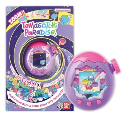 Afbeelding van TAMAGOTCHI Bandai Paradise Ciel virtueel dier om op te tillen met zoomwiel interactief speelgoed in het Frans model hemel paars en roze voor kinderen vanaf 6 jaar 43423