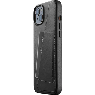 Afbeelding van MUJJO Leather Wallet Case iPhone 14 / 15 Plus zwart CL 026 BK