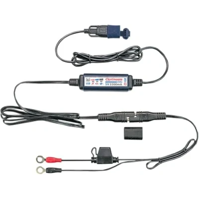 Afbeelding van OptiMate USB O 108KIT, inline accu naar 3300mA lader met 200cm / 80″ kabel en 31 accukabel