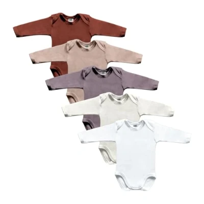 Afbeelding van MEA BABY Bodysuit voor baby&#039;s, uniseks, lange mouwen, 100% katoen, 5 stuks, bedrukt, rompertje meisjes, babyjongens, Meisje 3
