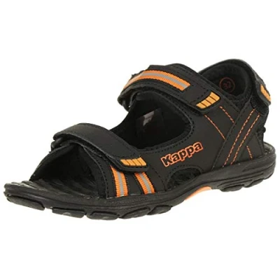 Afbeelding van Kappa unisex kindersandalen met bandjes 260685K zwart/oranje