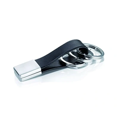 Afbeelding van Troika Twister sleutelhanger leer/metaal